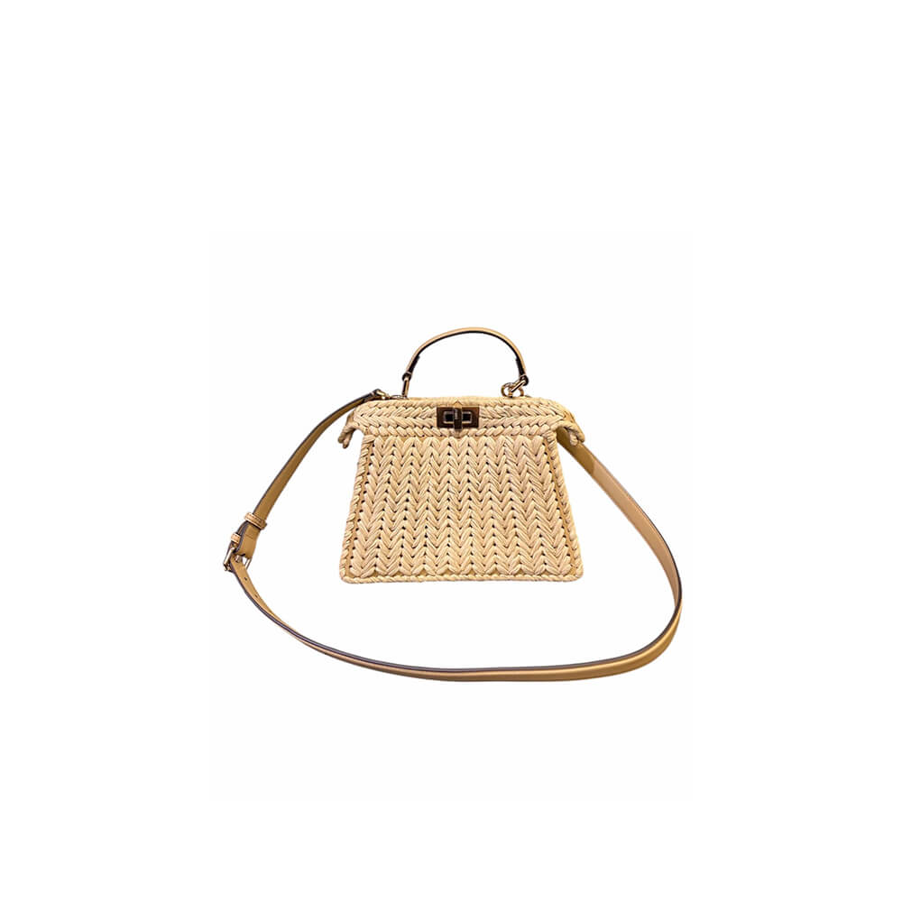 FENDI Peekaboo ISeeU Small Raffia(TAX-FREE GRADE)
